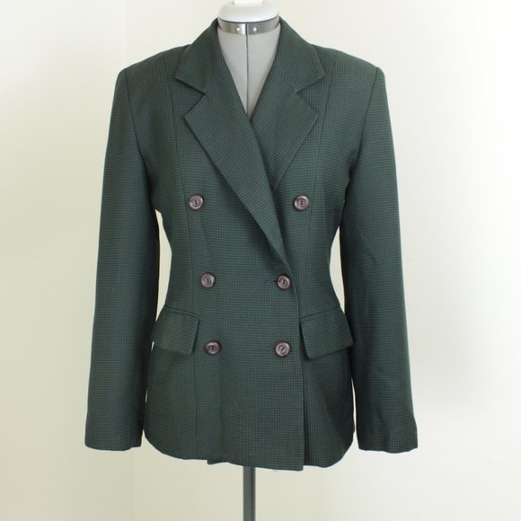 Vintage Jackets & Blazers - Vintage Houndstooth Double Breasted Blazer